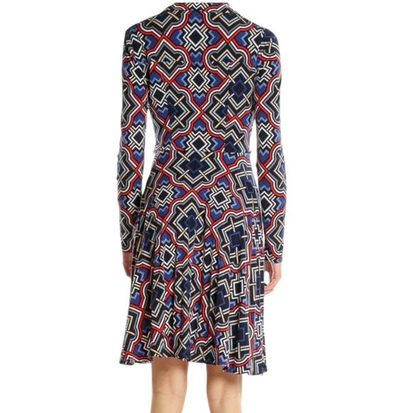Cache Geometric Button Front Dress Size 12 Belted Multi Colored NWT - Picture 7 of 12